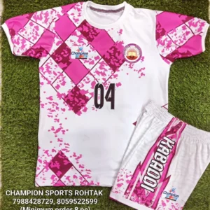 Champion Pink White Kabaddi Jersey Kit